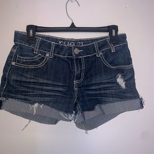 blue jean shorts